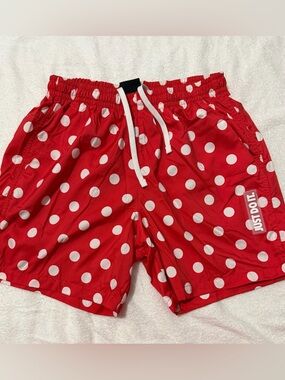 Nike Mens Red Shorts with White Polka Dots
